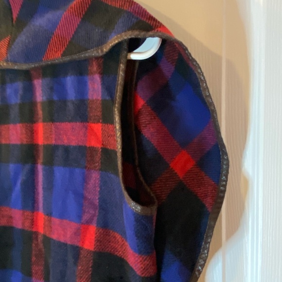 Women’s Blue, Red, Black Plaid Medium Vest - Picture 6 of 10